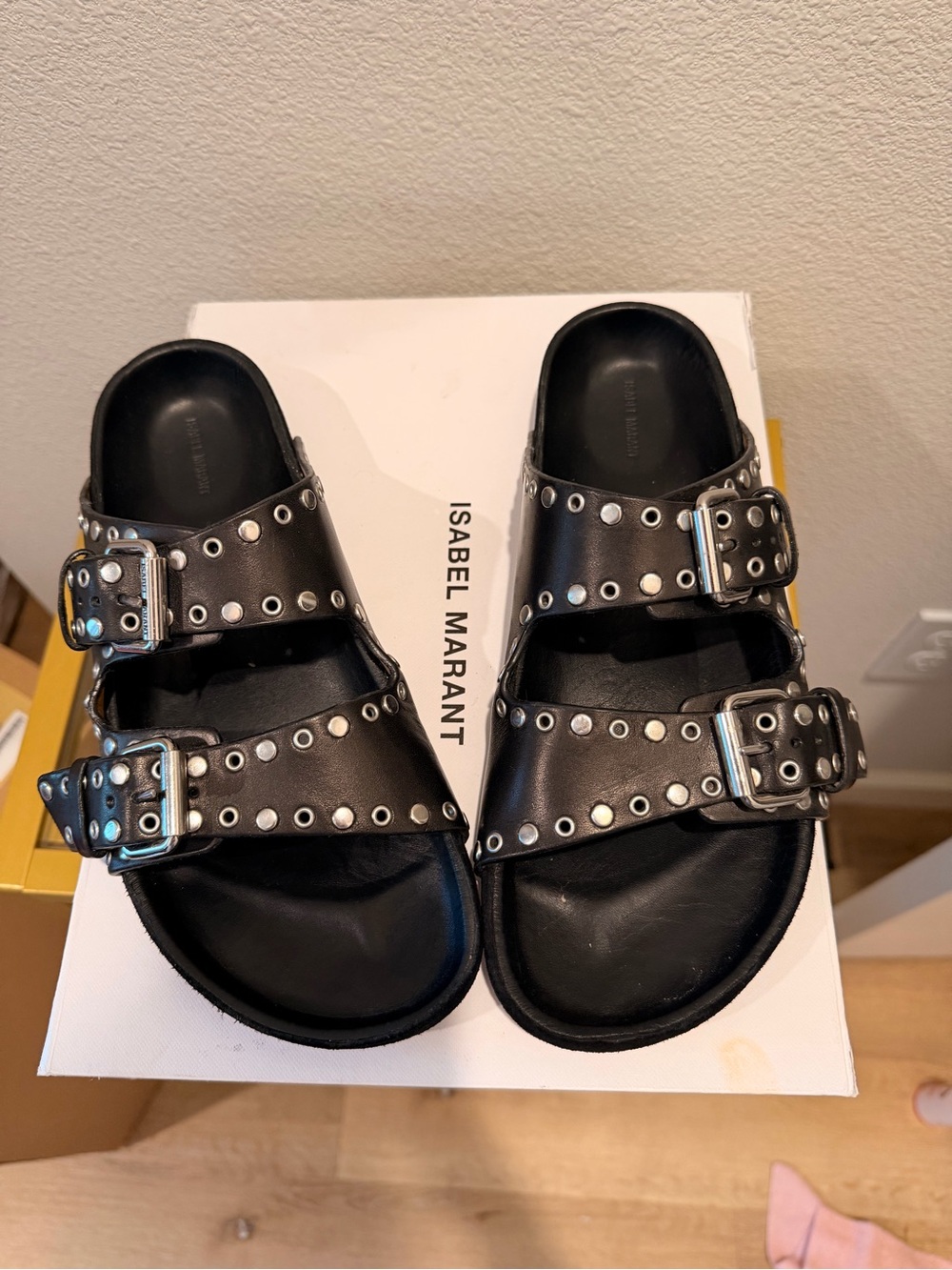 Isabel Marant Lennyo Black Studded Sandals, 39 - Picture 2 of 12